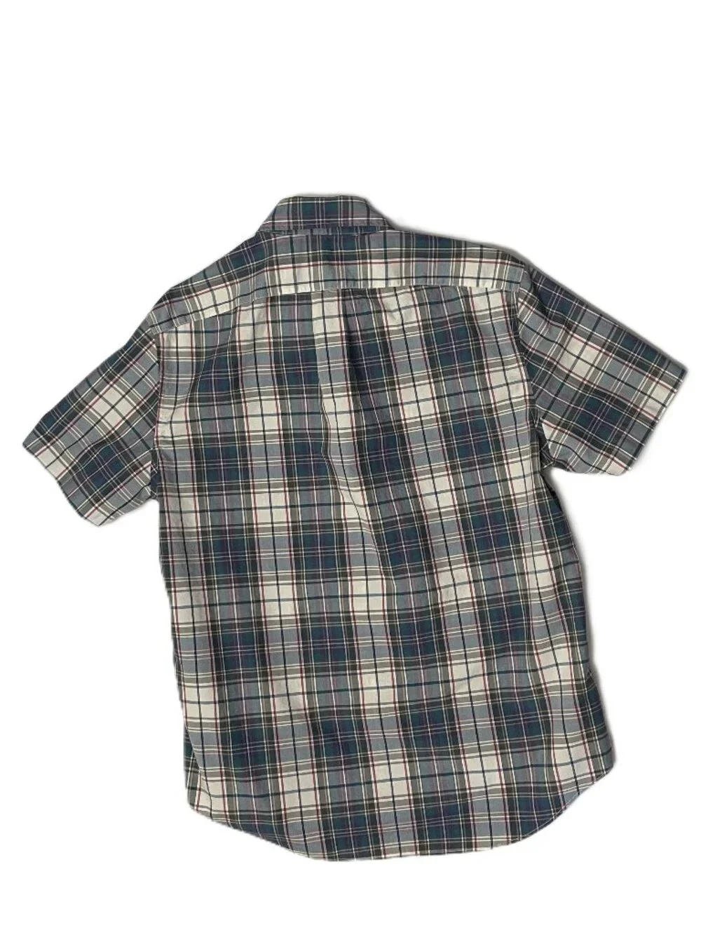 J.Crew Shirt Men's Medium 100% Cotton Plaid Short Sleeve Button Down Classic
